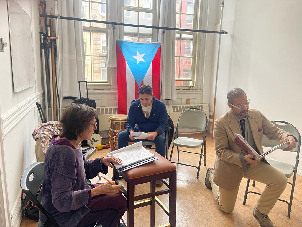 Don Pedro Albizu Campos rehearsal with Gloria Zelaya, Roberto SanaBria and Antoine Pagán